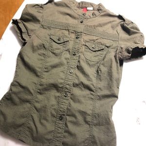H&M olive-colored blouse